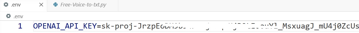 Openai apikey for to generate ai voice assistant