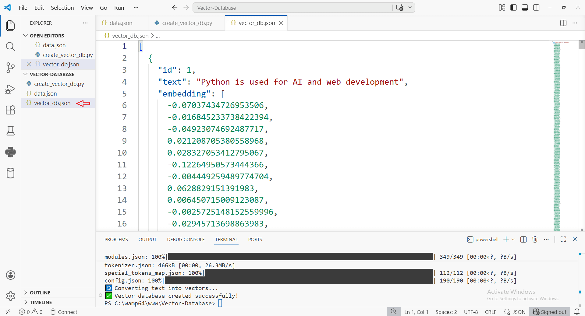 Python Vector Database Embeddings